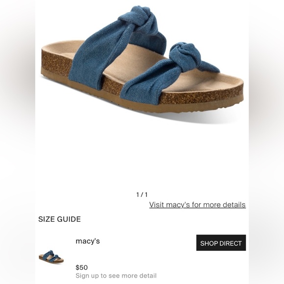 Sun + Stone Denim Sandals 8M women’s slides “Astridd” Denim - Picture 11 of 11